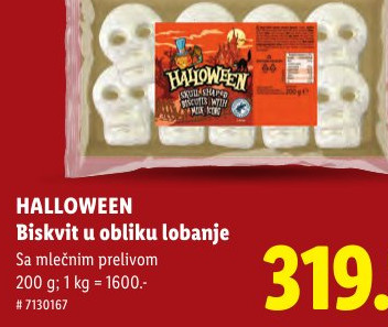 HALLOWEEN Biskvit u obliku lobanje