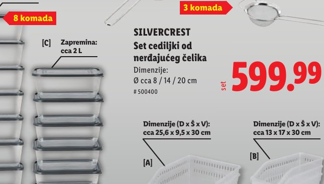 Set cediljki od nerđajućeg čelika