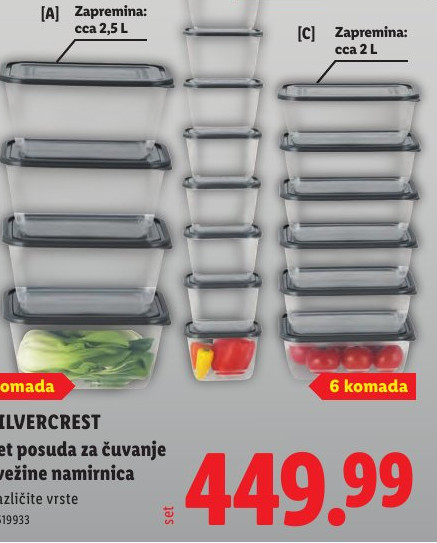 Set posuda za čuvanje svežine namirnica