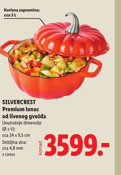 SILVERCREST Premium lonac od livenog gvožđa