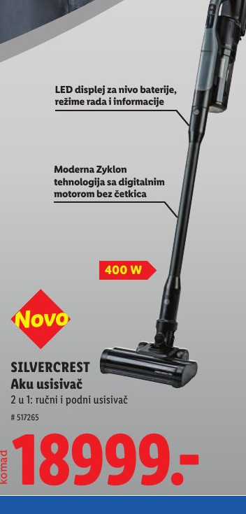 Aku usisivač 2 u 1: ručni i podni usisivač