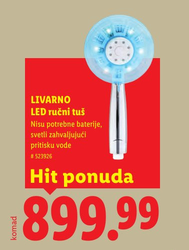 LIVARNO LED ručni tuš
