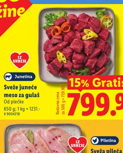 Sveže juneće meso za gulaš