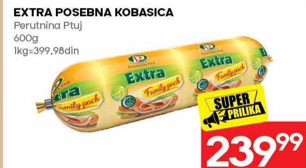 EXTRA POSEBNA KOBASICA Perutnina Ptuj 600g