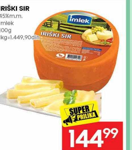 IRIŠKI SIR 45%m.m. Imlek