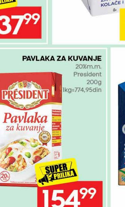 PAVLAKA ZA KUVANJE President 20% m.m. 200g