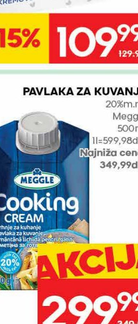 PAVLAKA ZA KUVANJE Meggle 20% m.m. 500ml