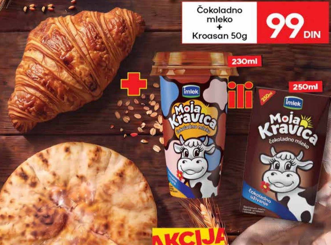 Čokoladno mleko + Kroasan 50g