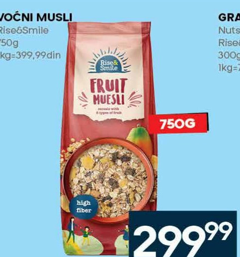 VOĆNI MUSLI Rise&Smile 750g