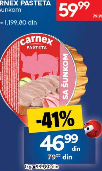 CARNEX PAŠTETA sa šunkom