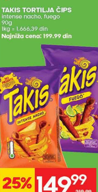 Takis Tortilja Čips intense nacho fuego