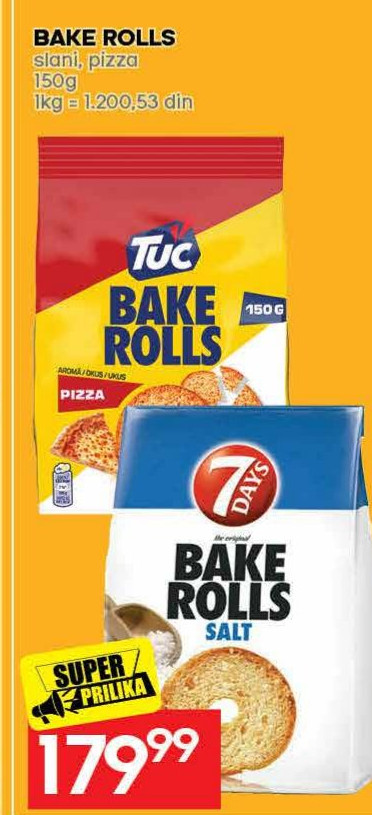 Tuc Bake Rolls pizza