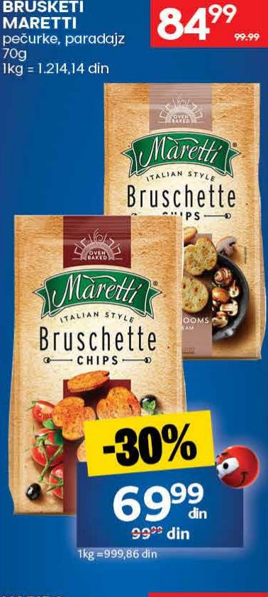 BRUSKETI MARETT pečurke, paradajz 100g