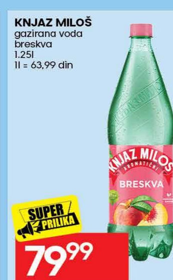 KNJAZ MILOŠ gazirana voda breskva