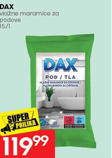 DAX vlažne maramice za podove 15/1