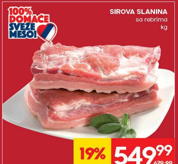 SIROVA SLANINA sa rebrima