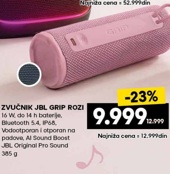 ZVUČNIK JBL GRIP ROZI