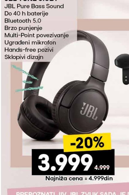 BEŽIČNE SLUŠALICE JBL TUNE 510BT