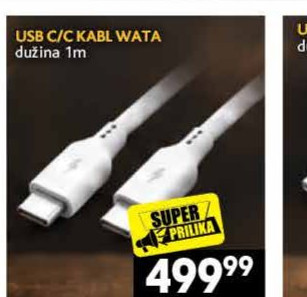 USB C/C KABL WATA dužina 1m