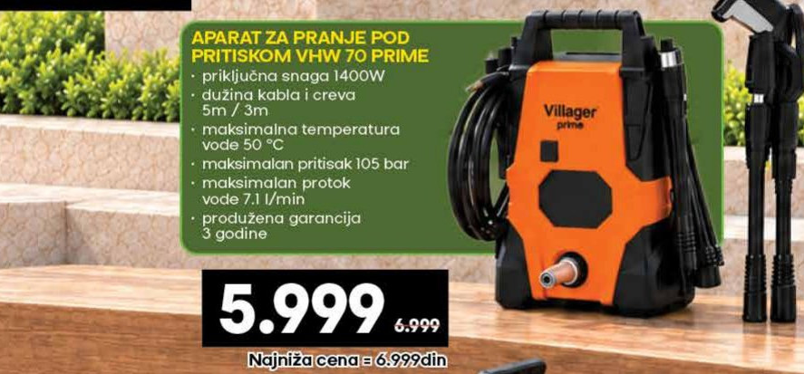 APARAT ZA PRANJE POD PRETIKOM VHW 70 PRIME