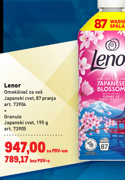 Lenor Omekšivač za veš Japanski cvet, 87 pranja