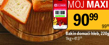 Bakin domaći hleb, 220g