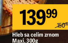 Hleb sa celim zrnom Maxi, 300g