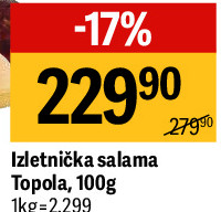 Izletnička salama Topola, 100g