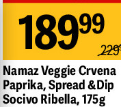 Namaz Veggie Crvena Paprika, Spread & Dip Socivo Ribella, 175g