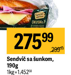 Sendvič sa šunkom, 190g