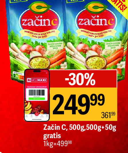 Začin C, 500g,500g+50g gratis