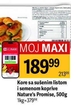 Kore sa sušenim listom i semenom koprive Nature's Promise, 500g