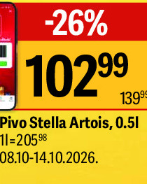 Pivo Stella Artois, 0.51