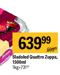 Sladoled Quattro Zuppa, 1500ml