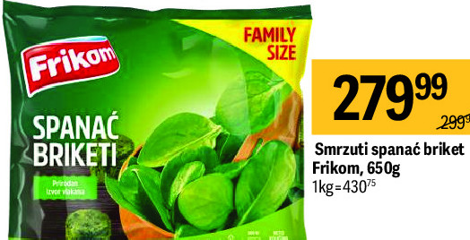 Smrzuti spanać briket Frikom, 650g