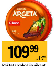 Pašteta kokošija pikant Argeta, 95g