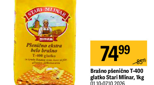 Brašno pšenično T-400 glatko Stari Mlinar, 1kg
