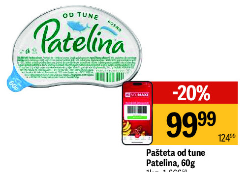 Pašteta od tune Patelina, 60g