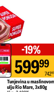 Tunjevina u maslinovom ulju Rio Mare, 3x80g
