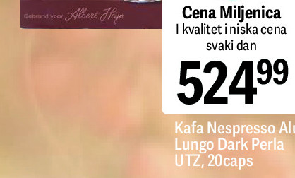 Kafa Nespresso Alu Lungo Dark Perla UTZ, 20 caps