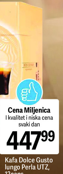 Kafa Dolce Gusto lungo Perla UTZ, 12caps