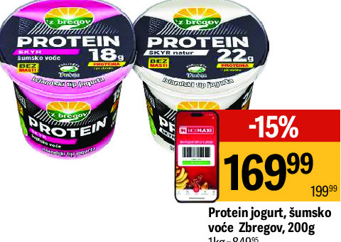 Protein jogurt, šumsko voće Zbregov, 200g