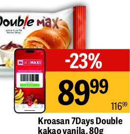 Kroasan 7Days Double kakao vanila, 80g