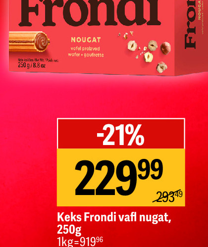 Keks Frondi vafl nugat, 250g
