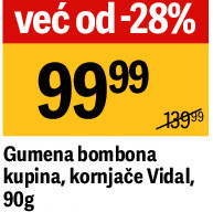 Gumena bombona kupina, kornjače Vidal, 90g