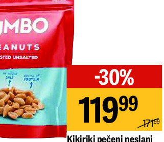 Kikiriki pečeni neslani Jumbo, 180g