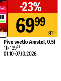Pivo svetlo Amstel, 0.51