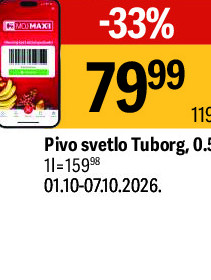 Pivo svetlo Tuborg, 0.51