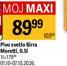 Pivo svetlo Birra Moretti, 0.51