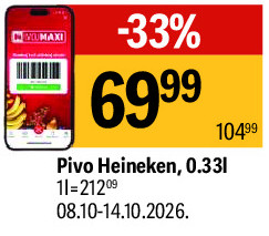 Pivo Heineken, 0.331